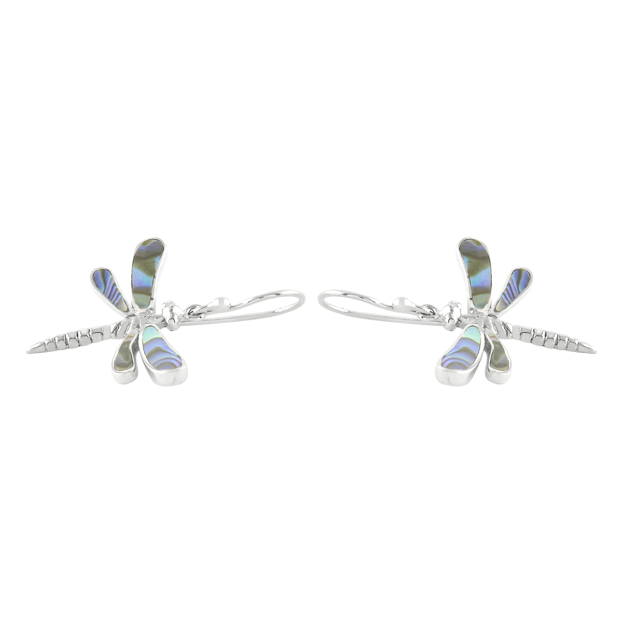 Starborn Abalone Shell Dragonfly Earrings in Sterling Silver