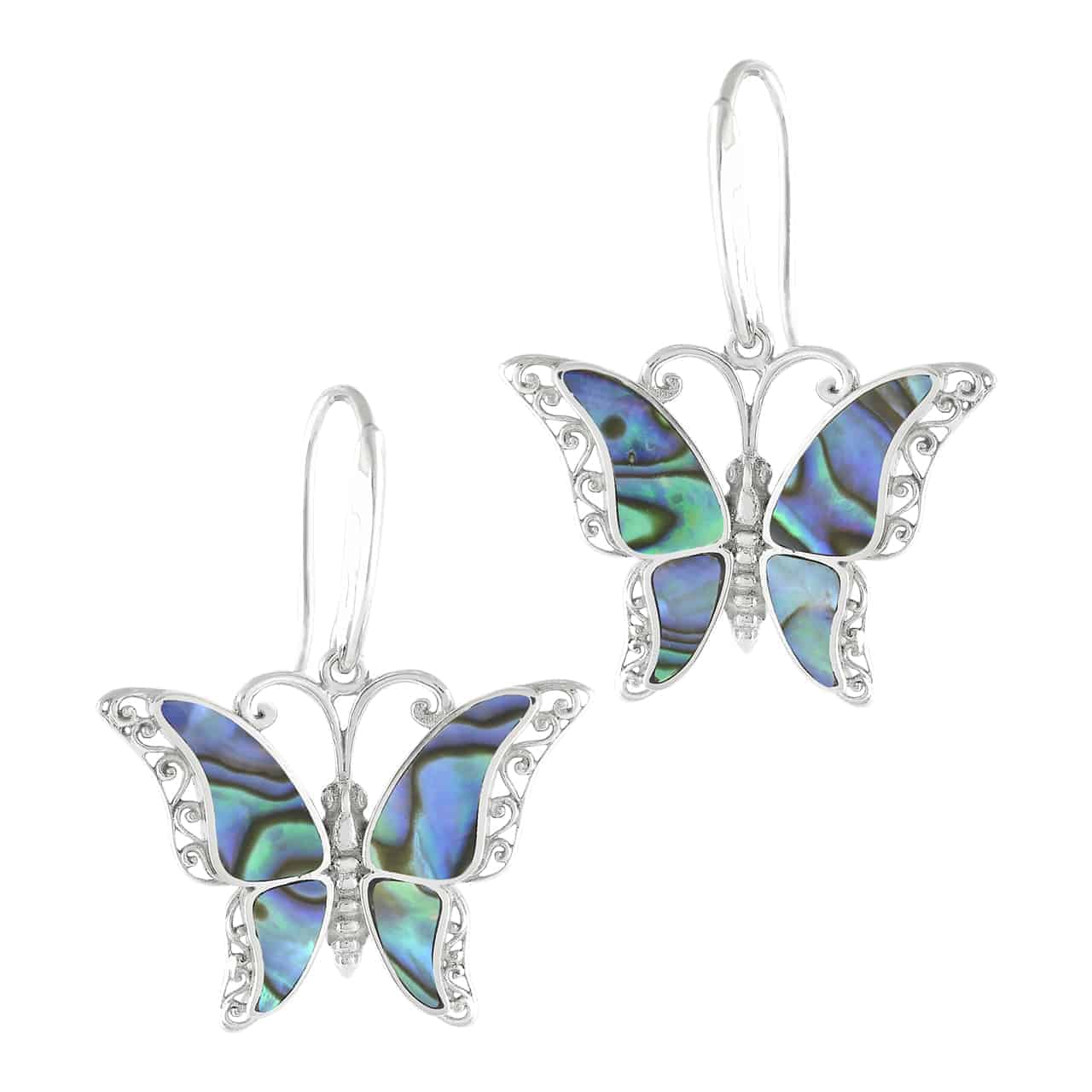Starborn Abalone Shell Butterfly Earrings in Sterling Silver