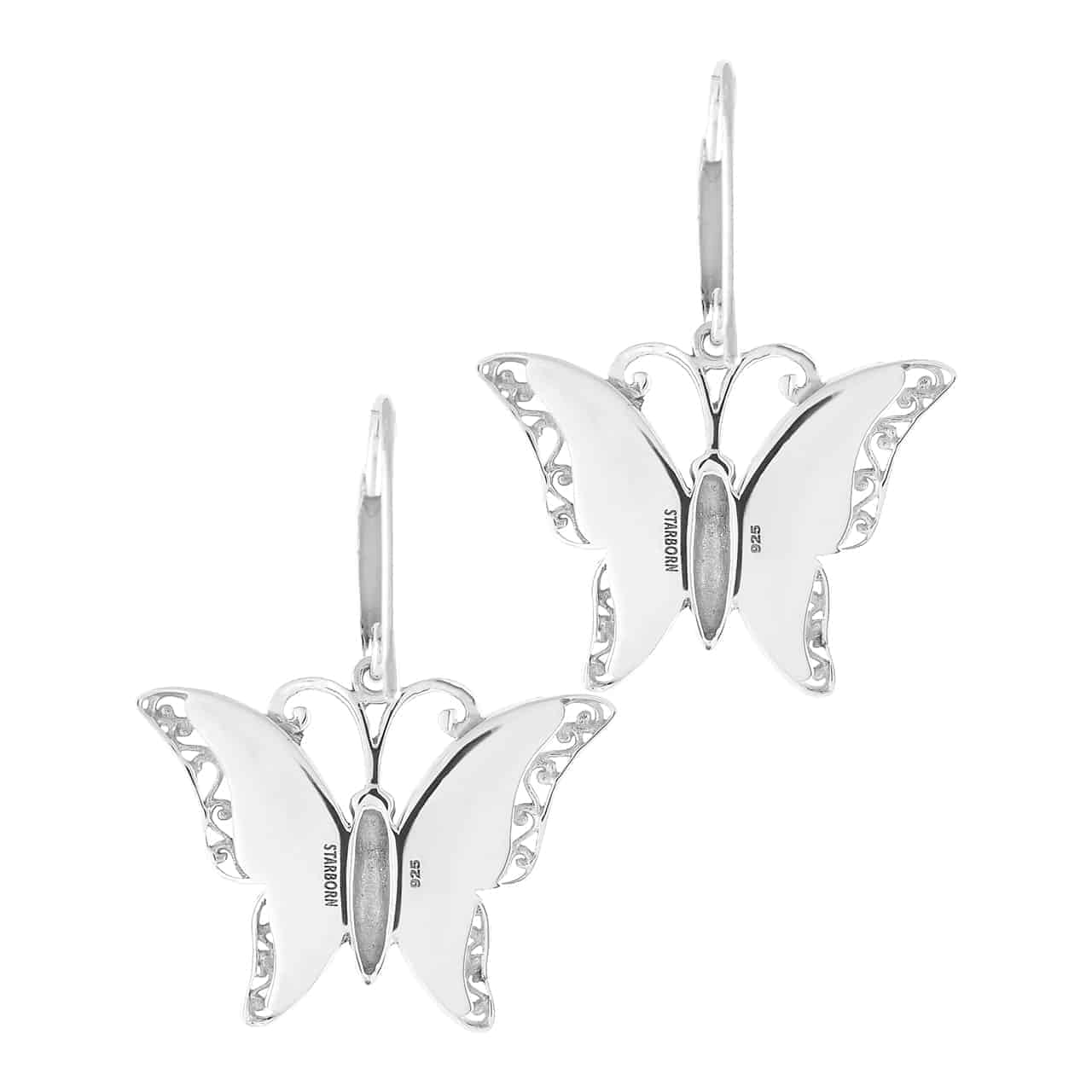 Starborn Abalone Shell Butterfly Earrings in Sterling Silver