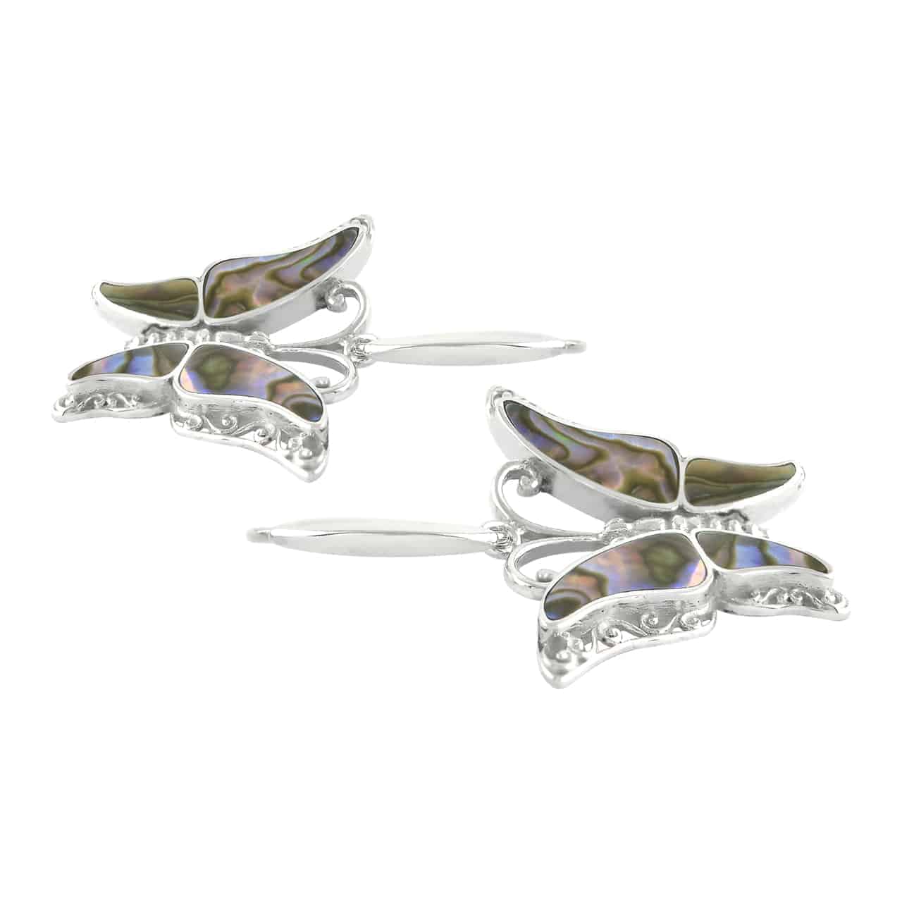 Starborn Abalone Shell Butterfly Earrings in Sterling Silver