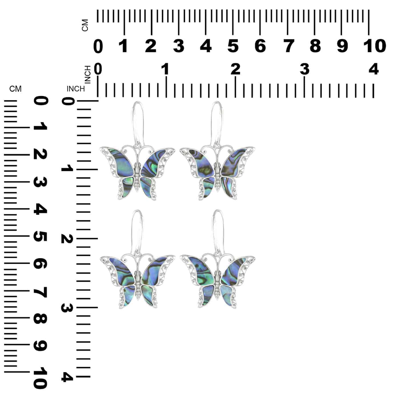 Starborn Abalone Shell Butterfly Earrings in Sterling Silver