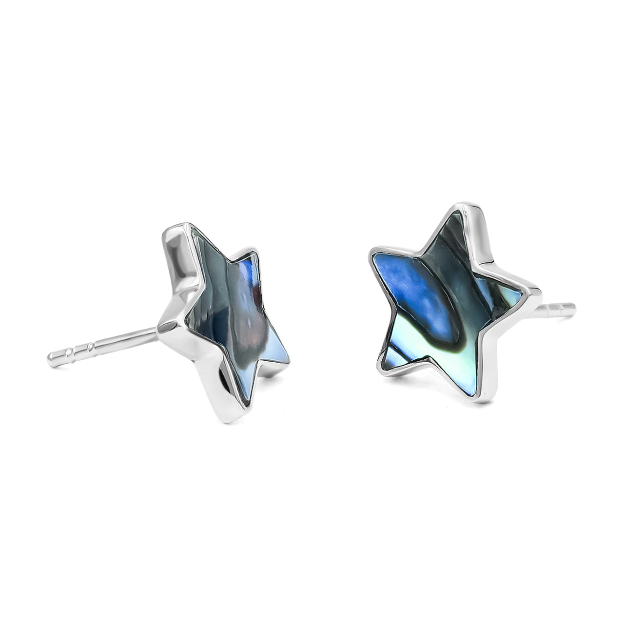 Starborn Abalone Shell Star Post Earrings in Sterling Silver