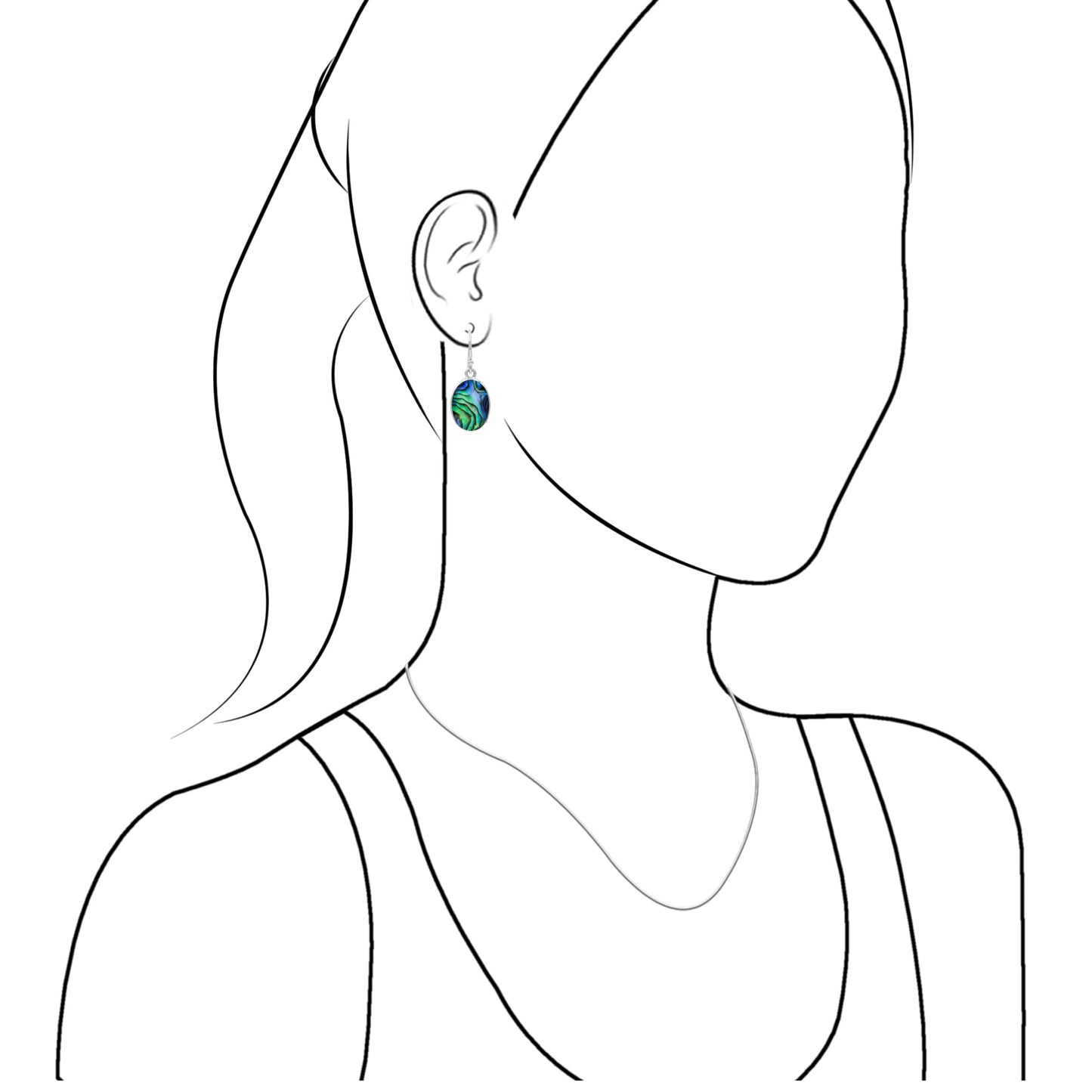 Starborn Abalone Shell Oval Faceted Earrings in Sterling Silver