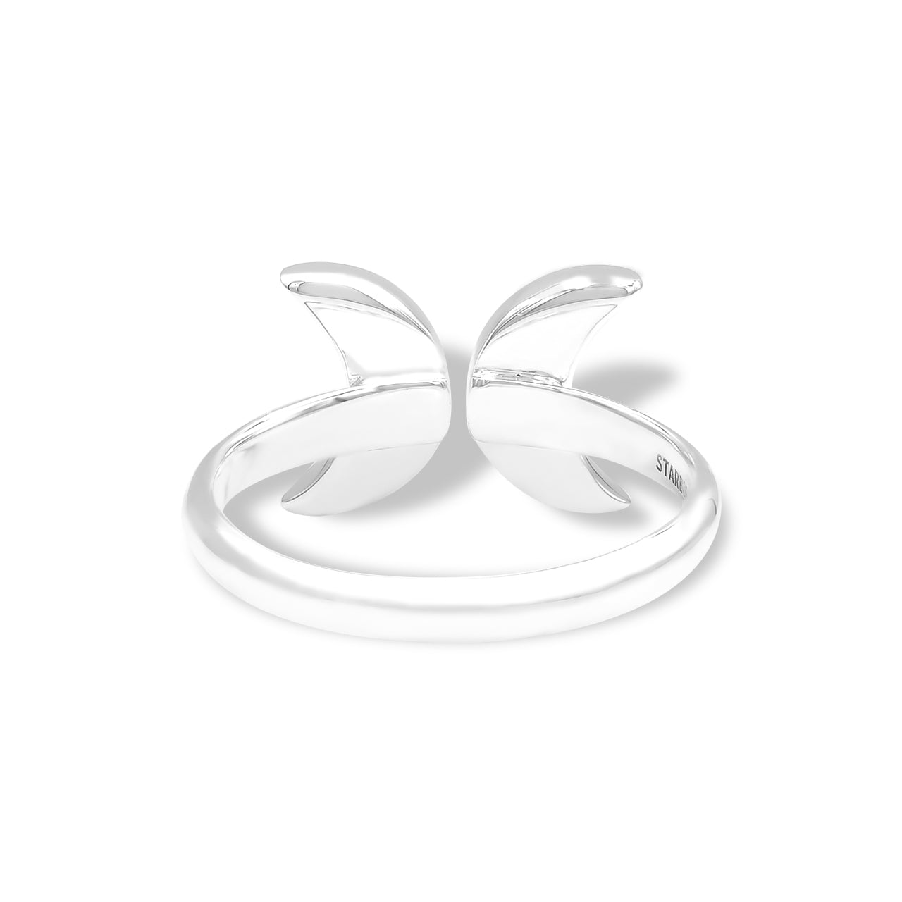 Starborn Abalone Shell Double Crescent Moon Rings in Sterling Silver