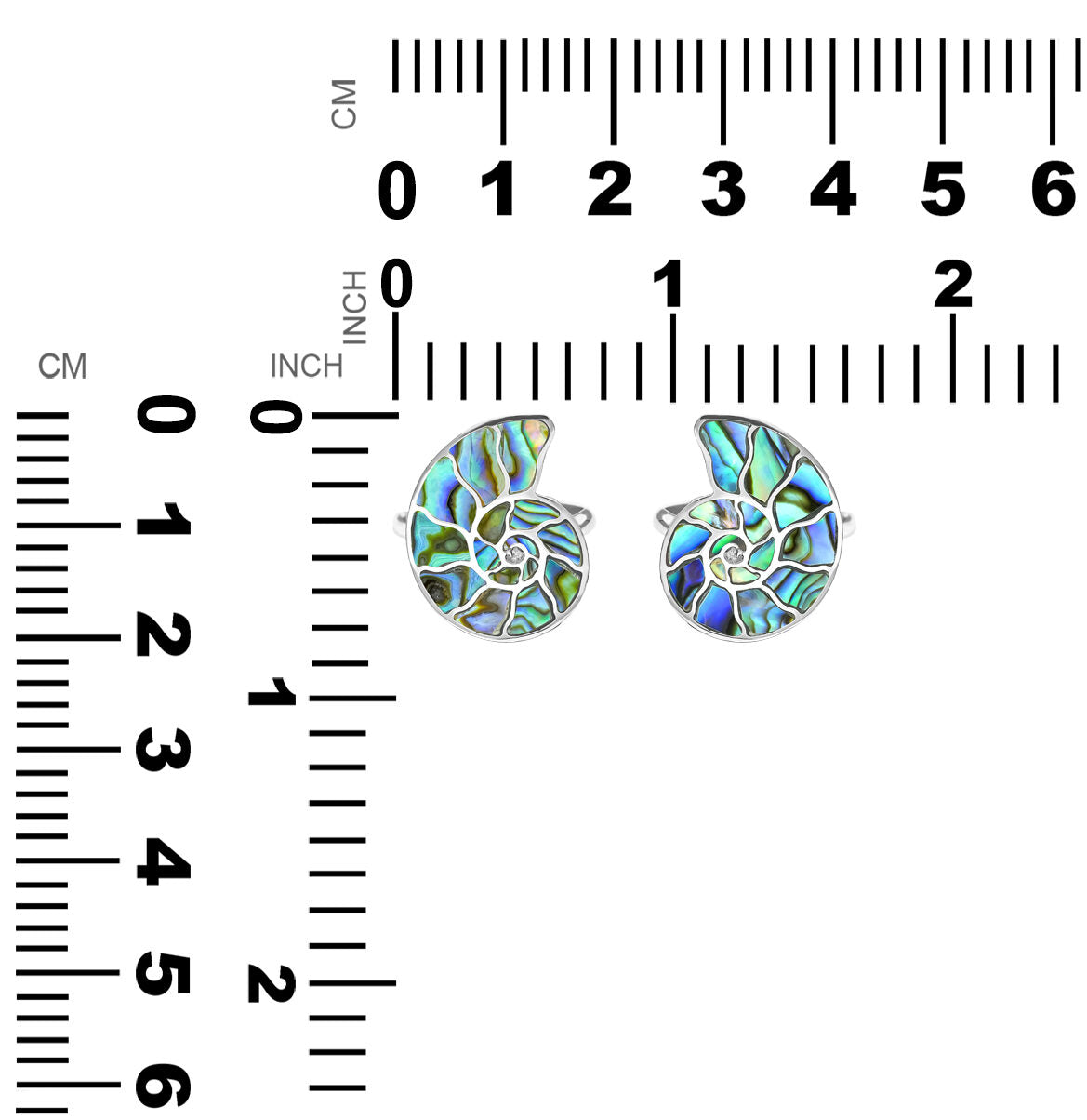 Starborn Abalone Shell Inlay Nautilus Ring in Sterling Silver