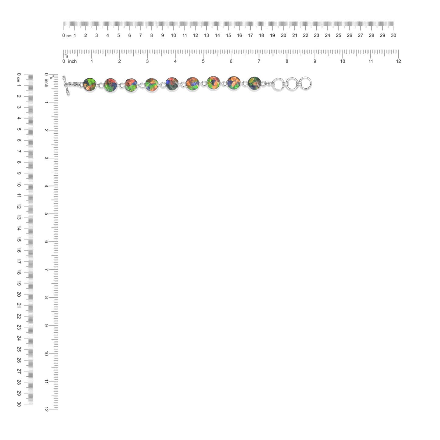 Starborn Ammolite Round Bracelet in Sterling Silver