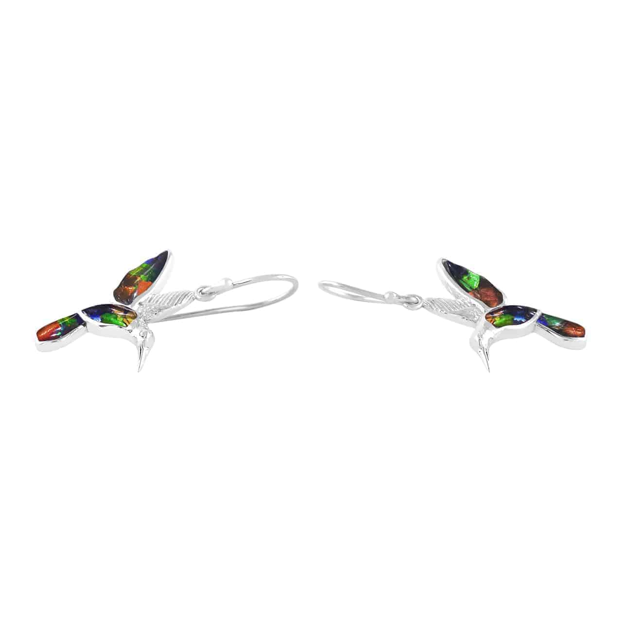 Starborn Ammolite and Sterling Silver Hummingbird Earrings