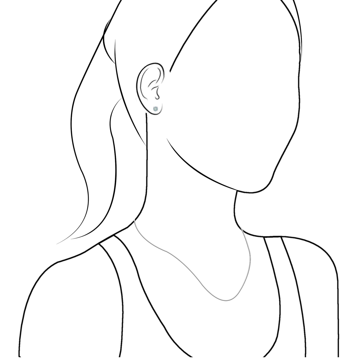 Starborn Aquamarine Faceted Round 5mm Post Earrings in Sterling Silver