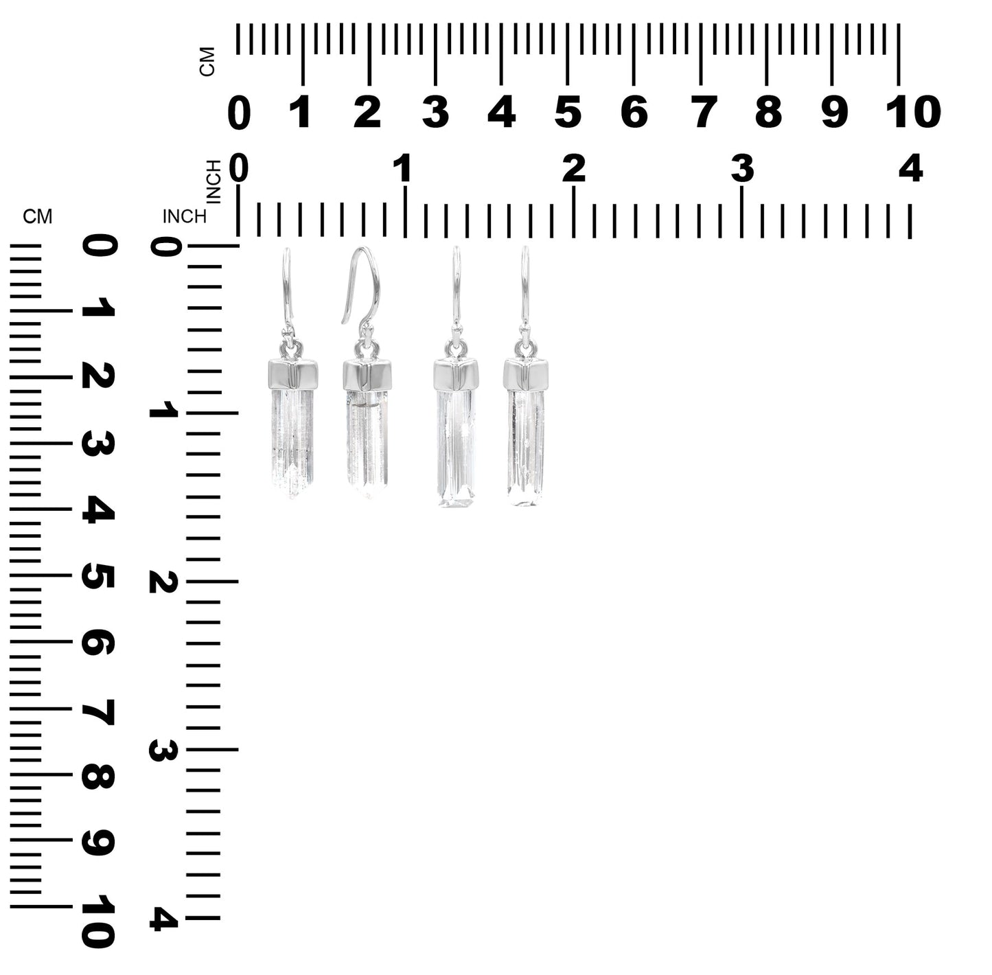 Starborn Danburite Crystal Point Sterling Silver Drop Earrings