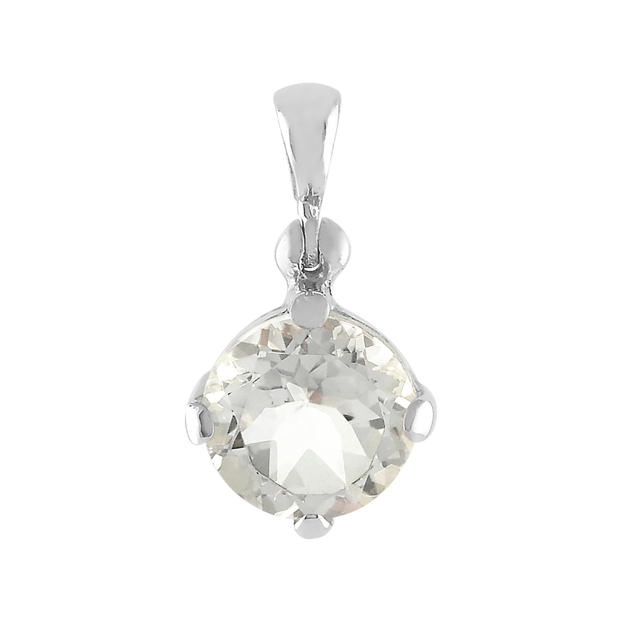 Starborn Danburite Faceted Round Pendant in Sterling Silver