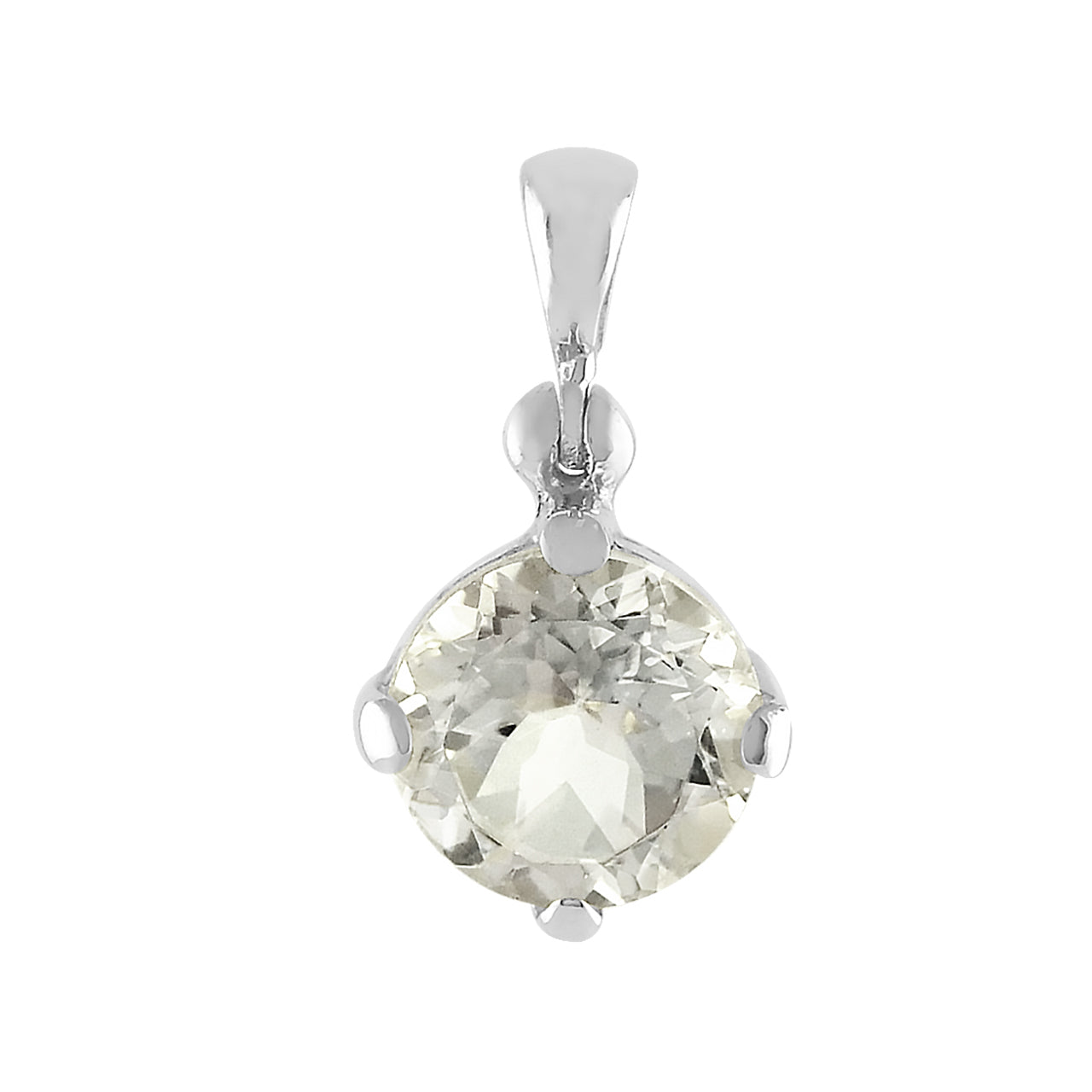 Starborn Danburite Faceted Round Pendant in Sterling Silver