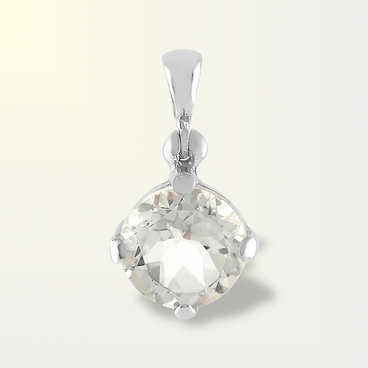 Starborn Danburite Faceted Round Pendant in Sterling Silver