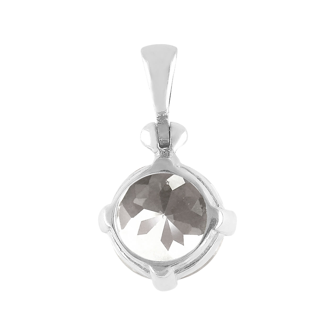 Starborn Danburite Faceted Round Pendant in Sterling Silver