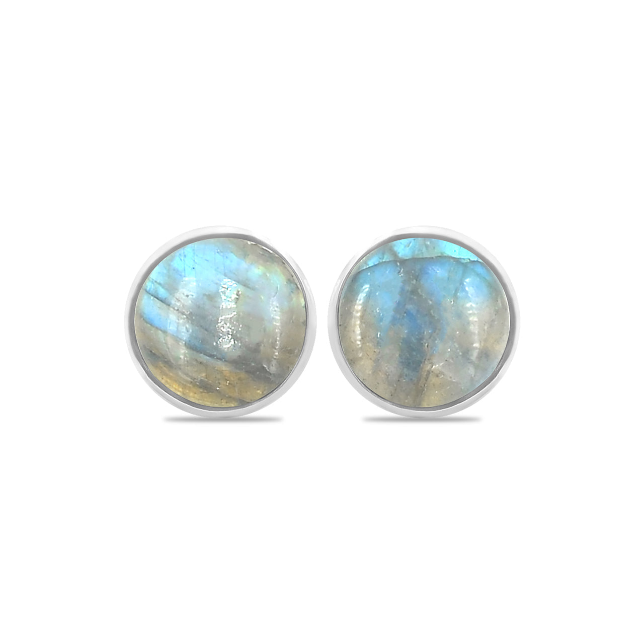 Starborn Labradorite Round Post Earrings in Sterling Silver
