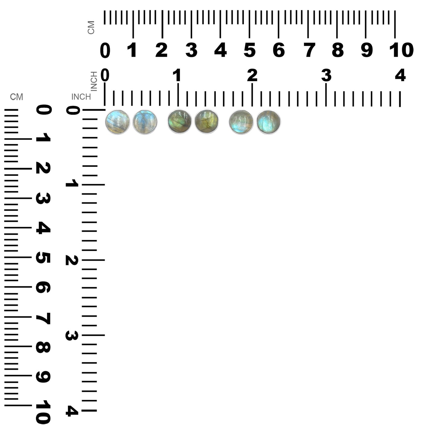 Starborn Labradorite Round Post Earrings in Sterling Silver