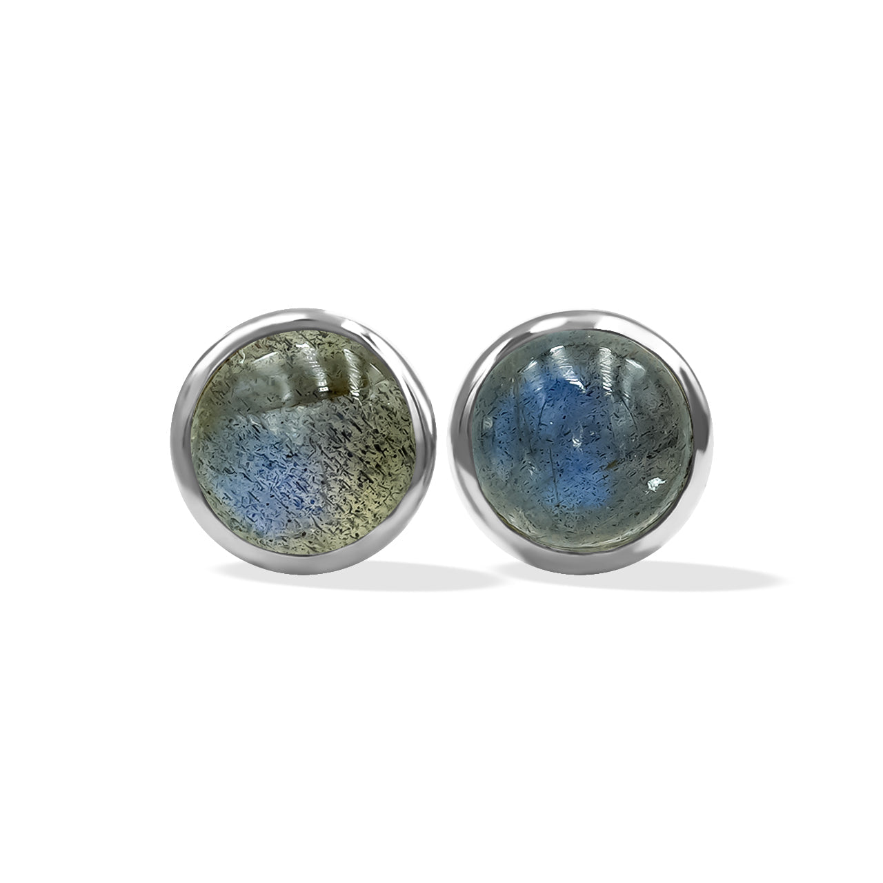 Starborn Labradorite Round Post Earrings in Sterling Silver