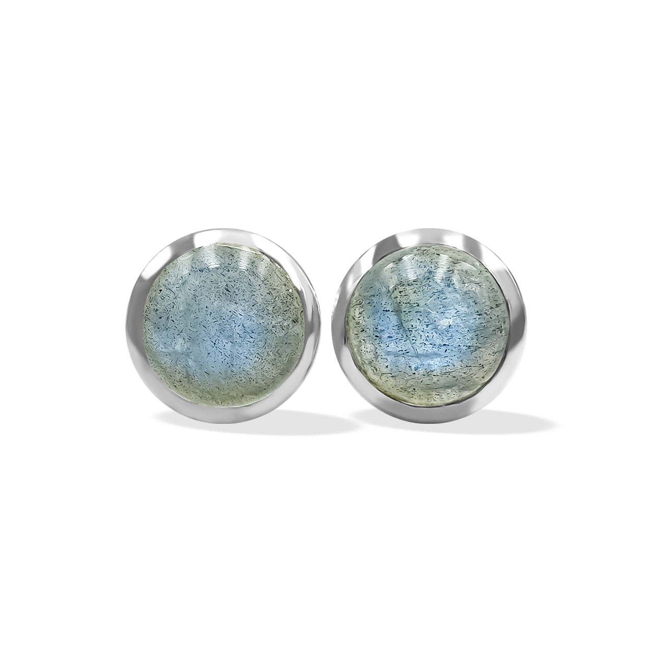 Starborn Labradorite Round Post Earrings in Sterling Silver