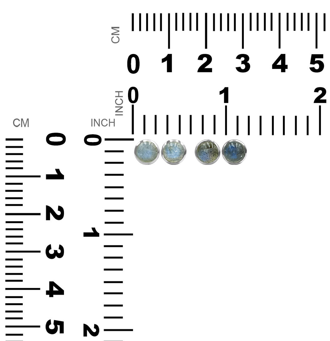 Starborn Labradorite Round Post Earrings in Sterling Silver