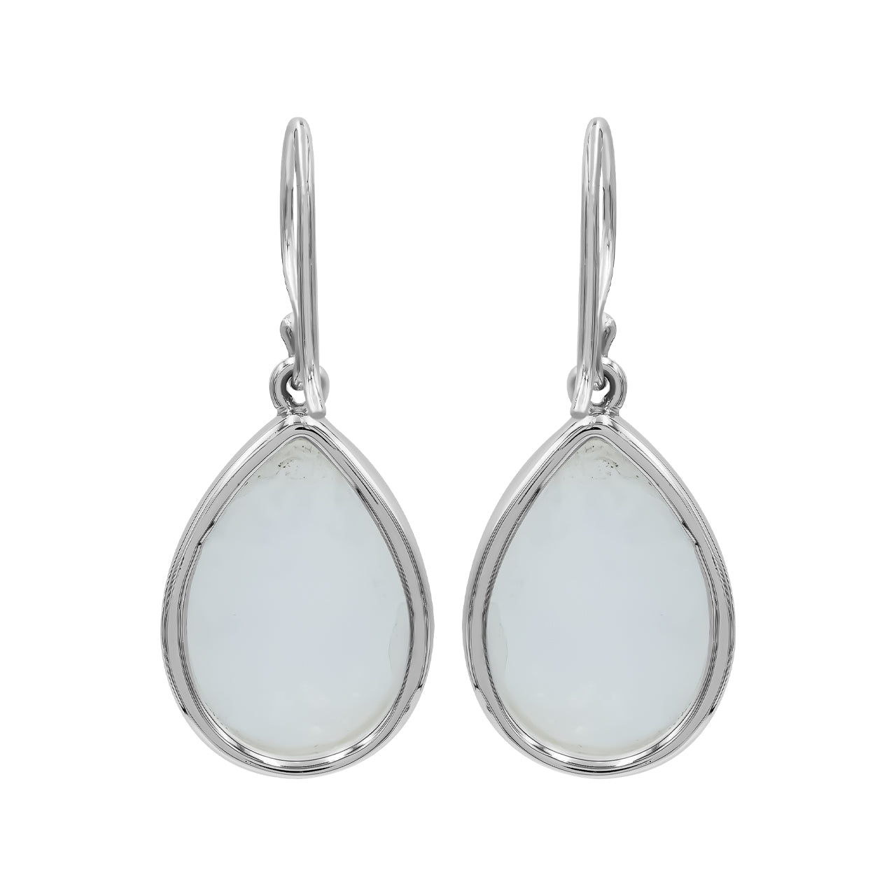Starborn Pear Faceted Mother of Pearl Dangle Earring in Sterling Silver