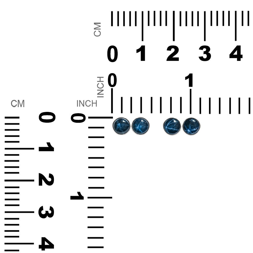 Starborn Star Sapphire Post Style Earring in Sterling Silver