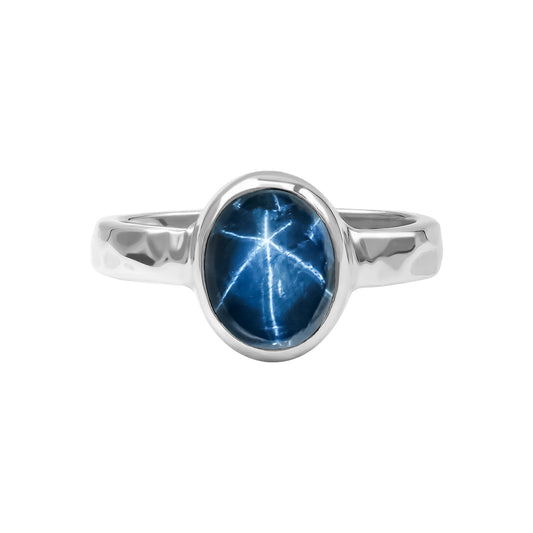 Starborn Star Sapphire Ring in Fine Sterling Silver